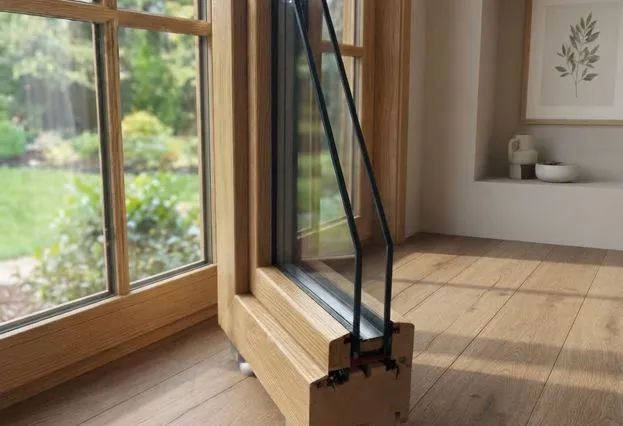 Finestra in legno con doppio vetro, finiture su misura, Perricci Serramenti